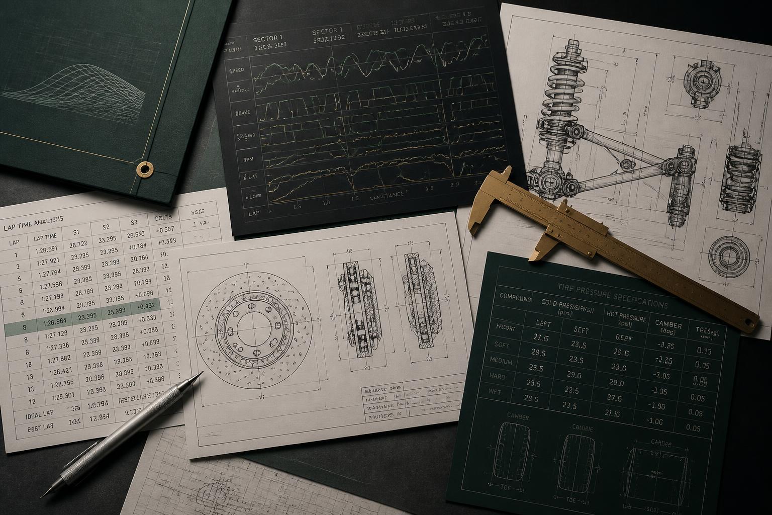 Automotive blueprints and spec sheets